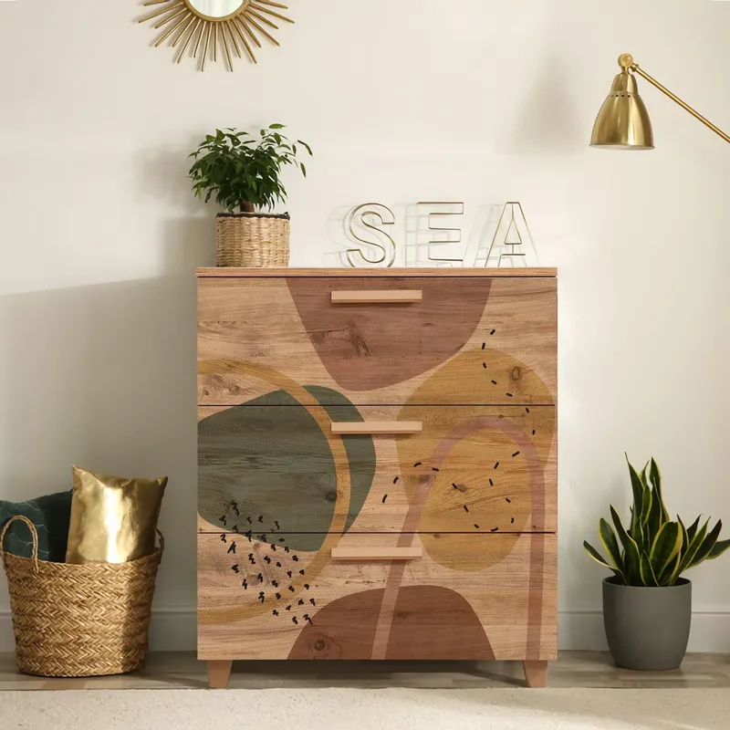 Comoda Leva Gravis Flow Dresser 3, Stejar, 95x43x80 cm - Stejar