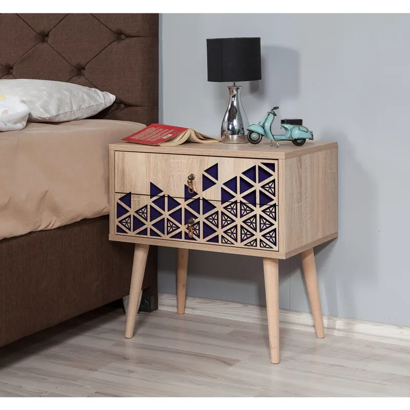 Noptiera Two - 123 Nightstand, Stejar Sonoma, 40x61x60 cm - Multicolor