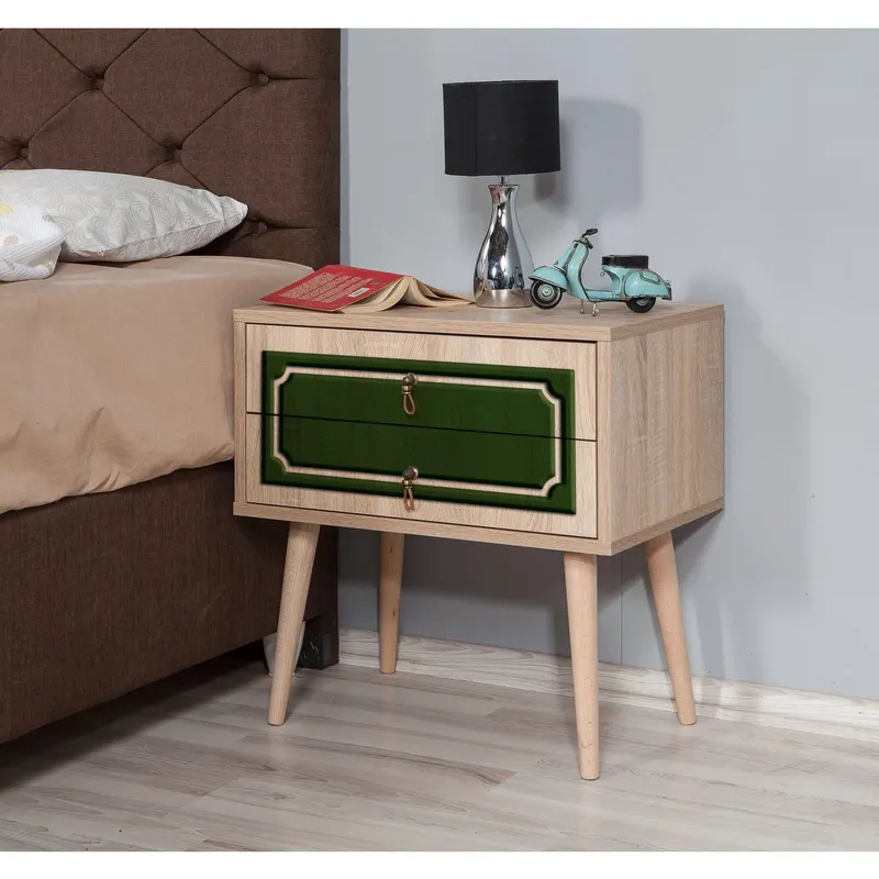 Noptiera Two - Nightstand 10, Stejar Sonoma, 61x40x60 cm - Multicolor