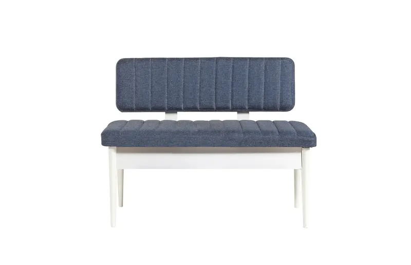 Bancă Vina Bank Bench, Crem, 40x85x110 cm - Albastru