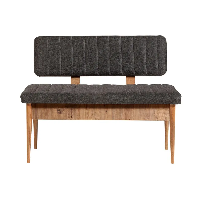 Bancă Vina Bank Bench, Crem, 40x85x110 cm - Gri inchis