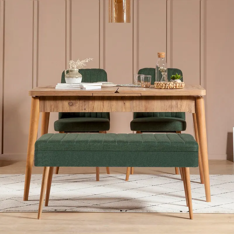 Set masă și scaune extensibile (4 bucăți) Vina 0701 - 3 -nAnthracite,nAtlantic Extendable Dining Table & Chairs Set 15, Stejar, 129x80x75 cm - Stejar