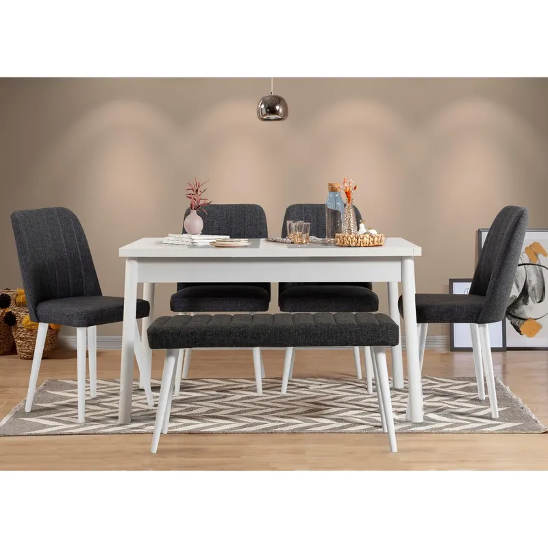 Set Masa Bucatarie și scaune (4 bucăți) Costa, 120x75x77 cm - Stejar