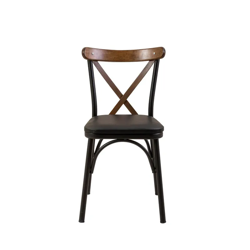 Scaun Oliver Chair Barok, Alb, 48x87x46 cm - Negru