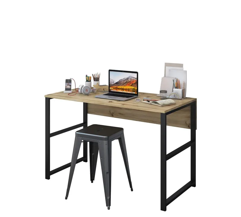 Birou M1, Nuc - Negru, 120 x 75 x 60 cm - Nuc