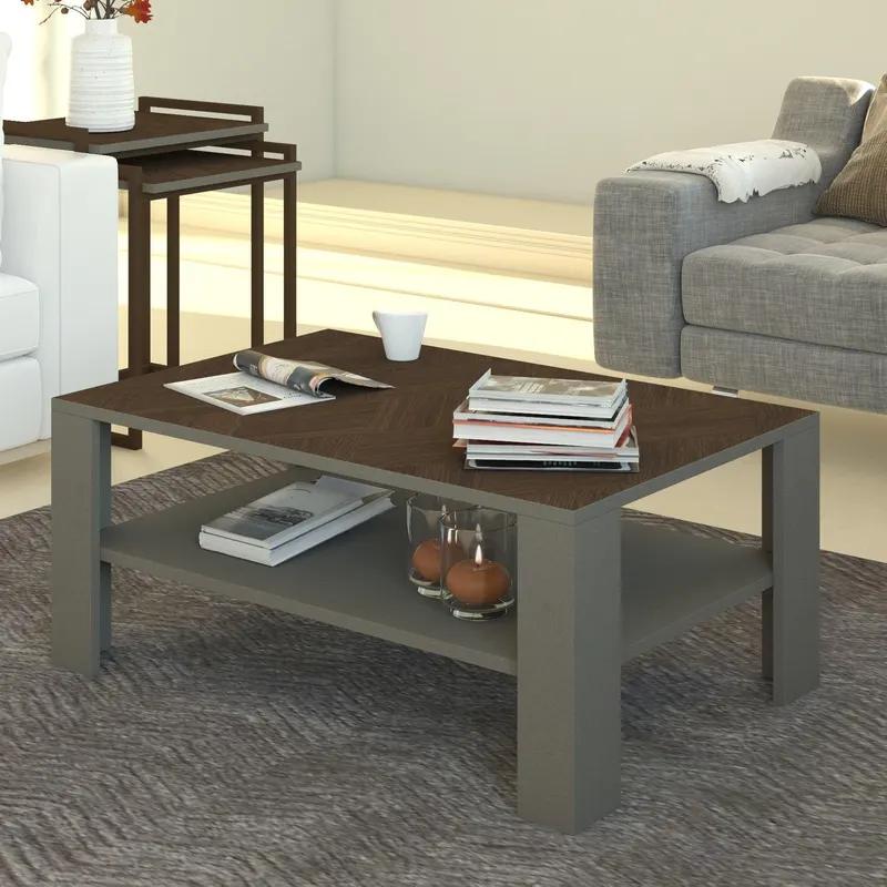 Masuta de cafea Ace, Gri inchis, 90x41x60 cm - Gri inchis