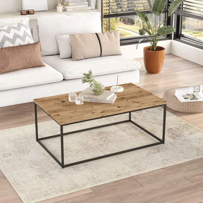 Masuta de cafea Sufragerie Lux, Alb - Negru - Aur -  Crem, 100 x 40 x 60 cm - Crem