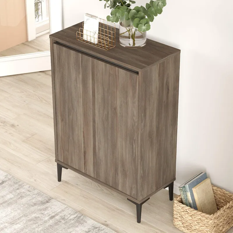 Dulap Multifunctional Holo cu 2 Usi, Nuc - Lemn Natural, 72 x 104 x 35 cm - Nuc