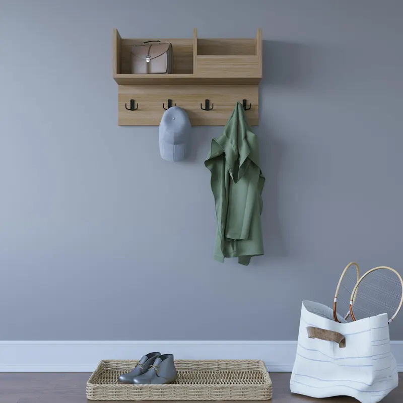 Cuier Antonia cu Raft, 72 X 44 X 24 Cm - Stejar