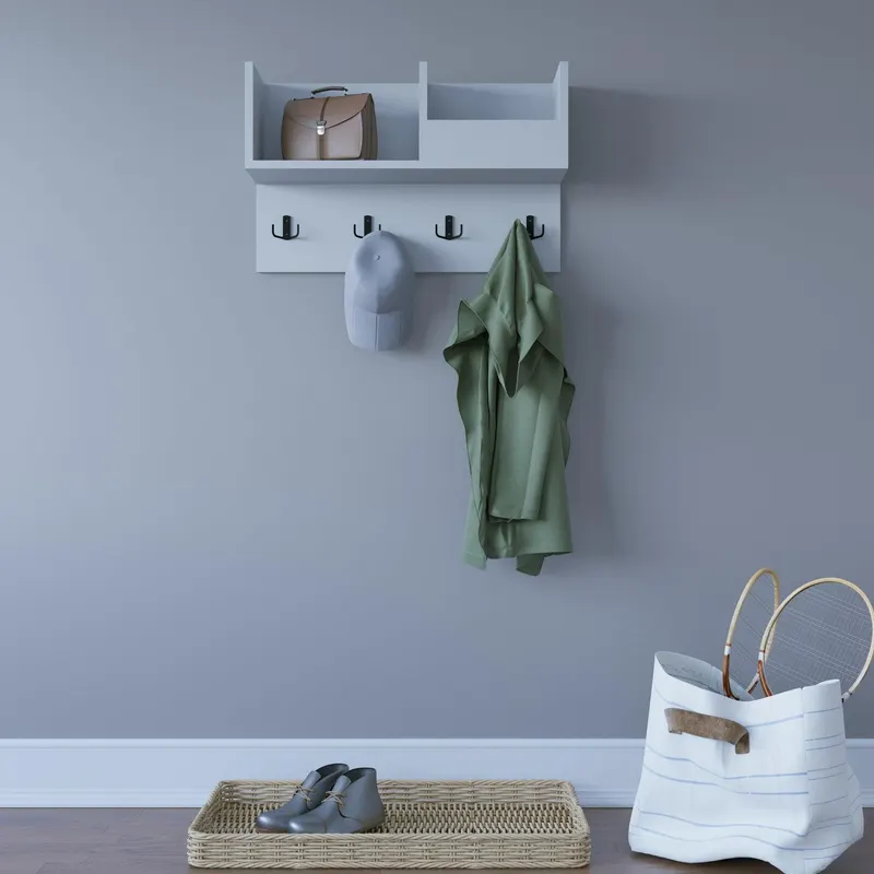 Cuier Antonia cu Raft, 72 X 44 X 24 Cm - Alb