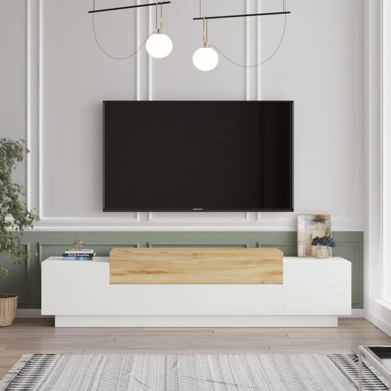 Comoda TV Telerie, 160x39x38 cm - Alb
