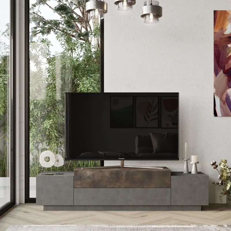 Comoda TV Telerie, 160x39x38 cm - Bronz