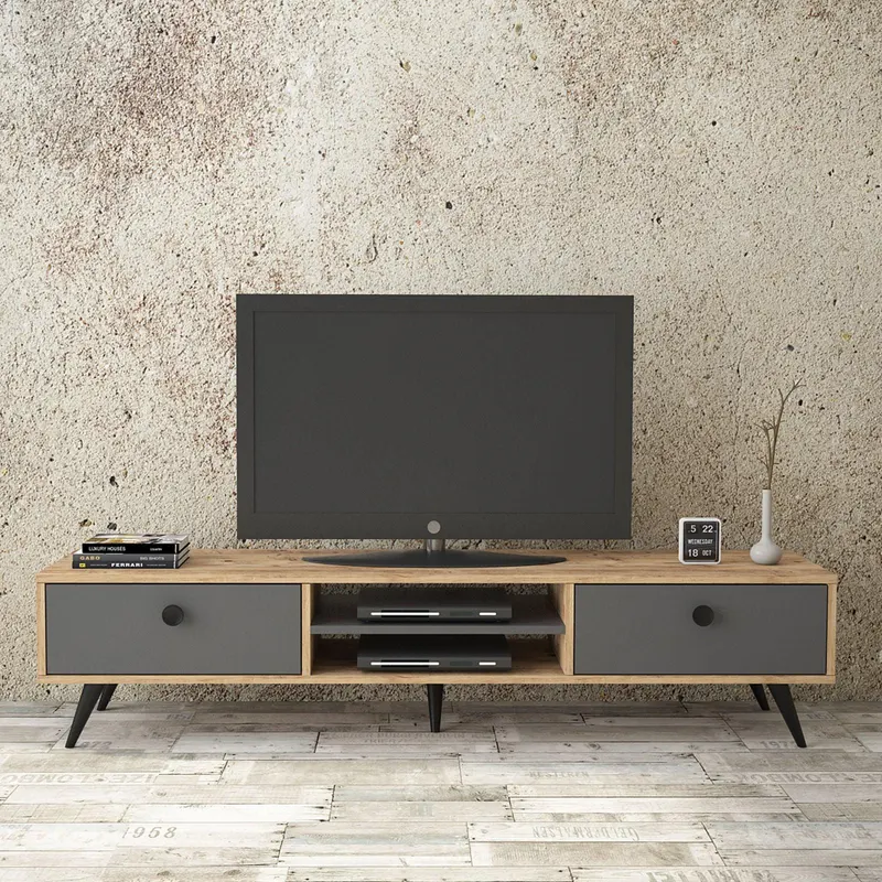 Comoda TV Tevesa, 175x39x40 cm - Gri
