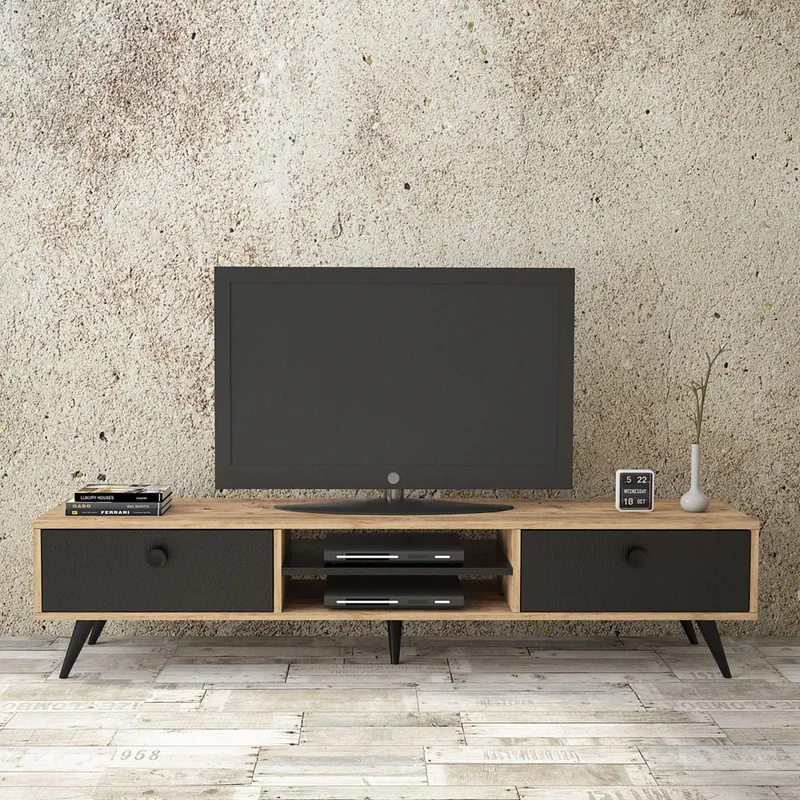 Comoda TV Tevesa, 175x39x40 cm - Negru