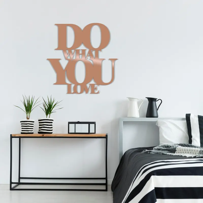 Decoratiune de perete Metal Do What You Love,  70x70 cm - Multicolor