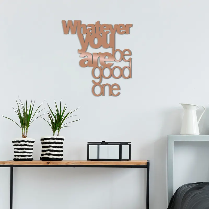 Decoratiune de perete Metal What Ever You Be Good One,  70x65 cm - Multicolor