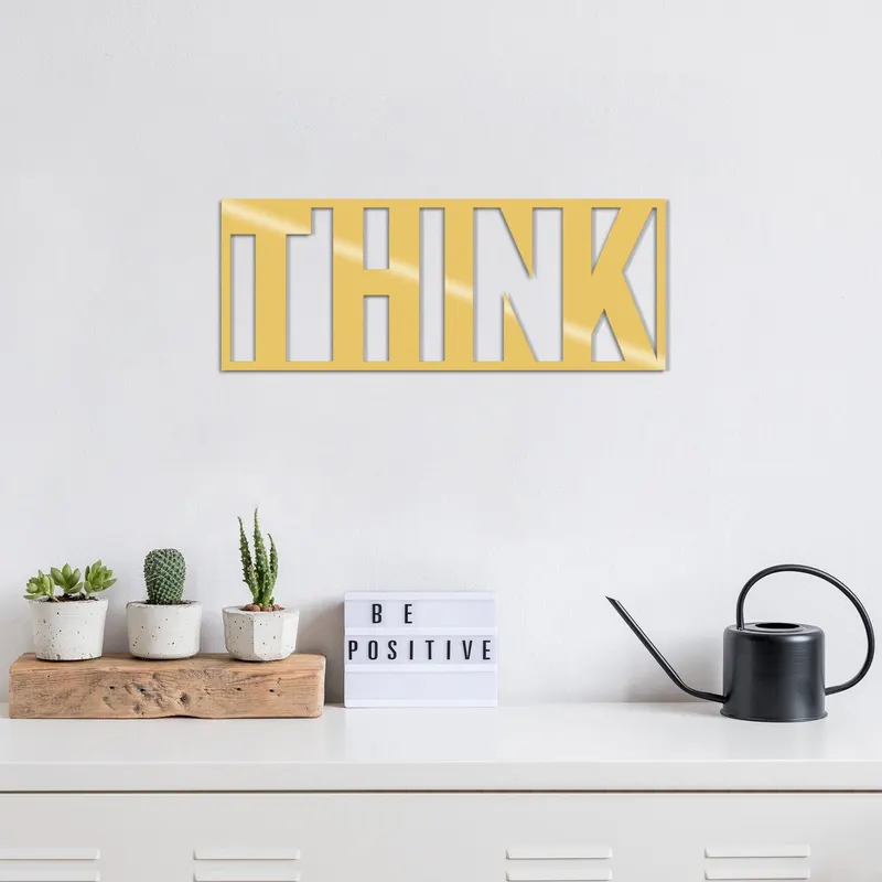 Decoratiune de perete Metal think metal wall, Cupru (diverse dimensiuni) - Auriu