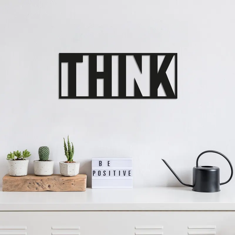 Decoratiune de perete Metal think metal wall, Cupru (diverse dimensiuni) - Negru
