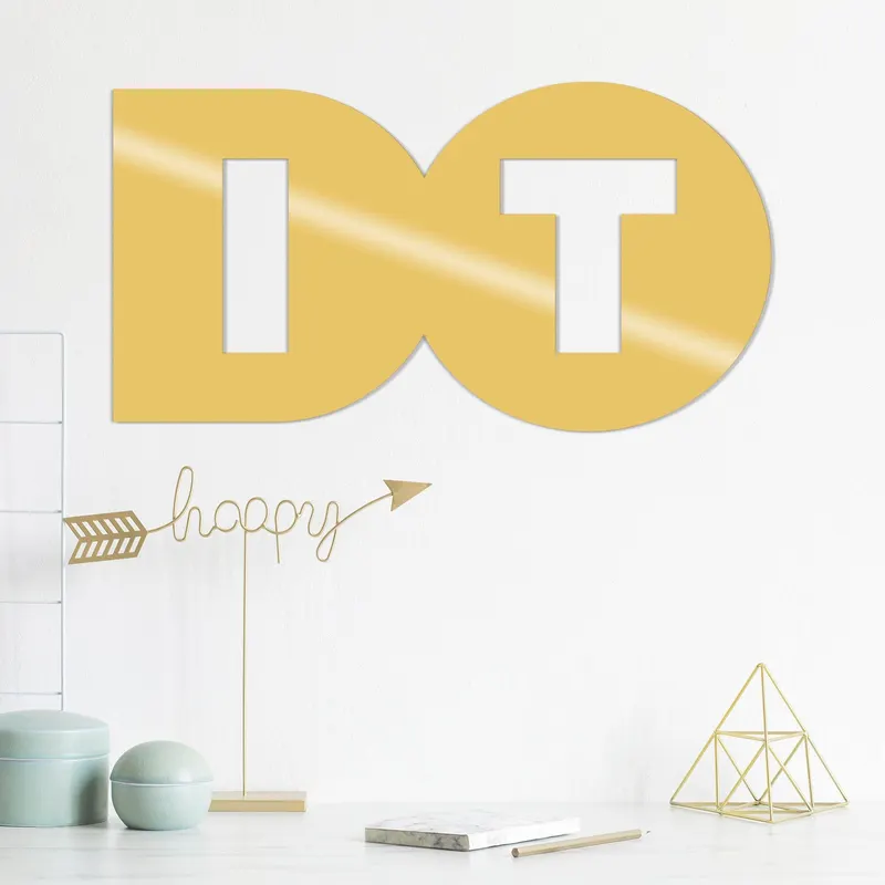 Decoratiune de perete Metal Do It-inside, Negru, 30x1x50 cm - Auriu