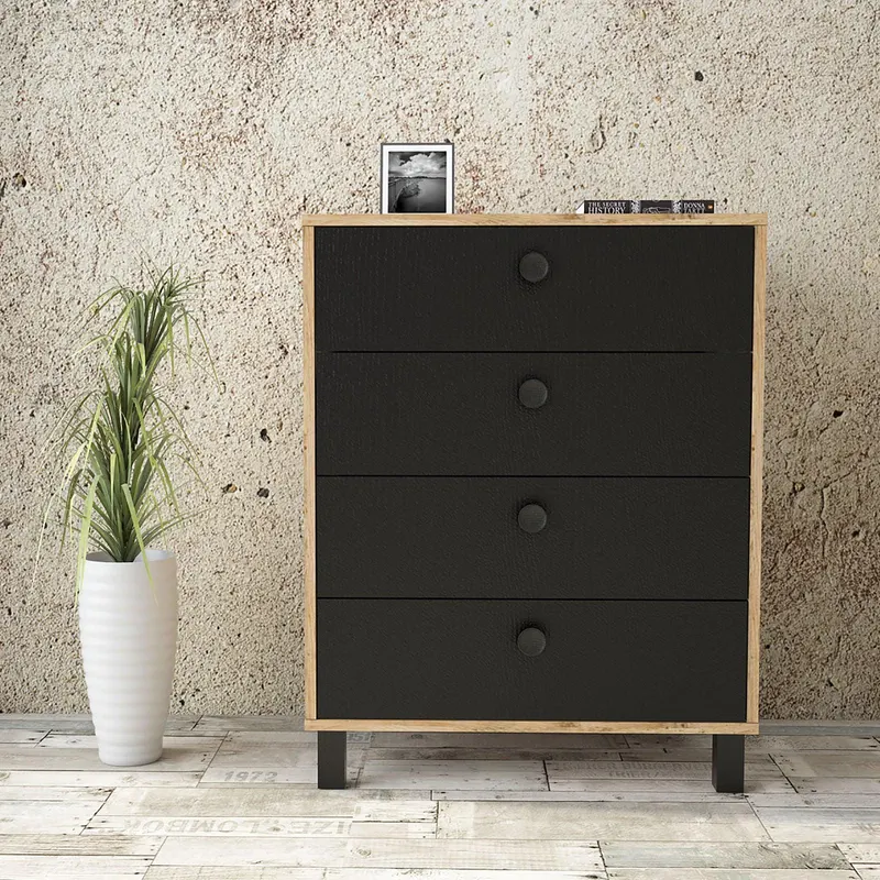 Comoda Genito, 74x94x45 cm - Lemn Natural