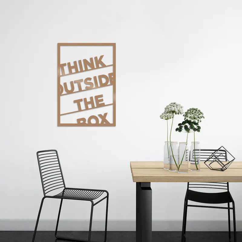 Decoratiune de perete Metal Think Outside The Box, 70x50 cm - Multicolor