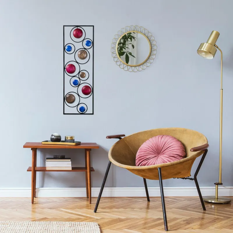 Decoratiune de perete Metal Life, Multicolor, 32x1x90 cm - Multicolor