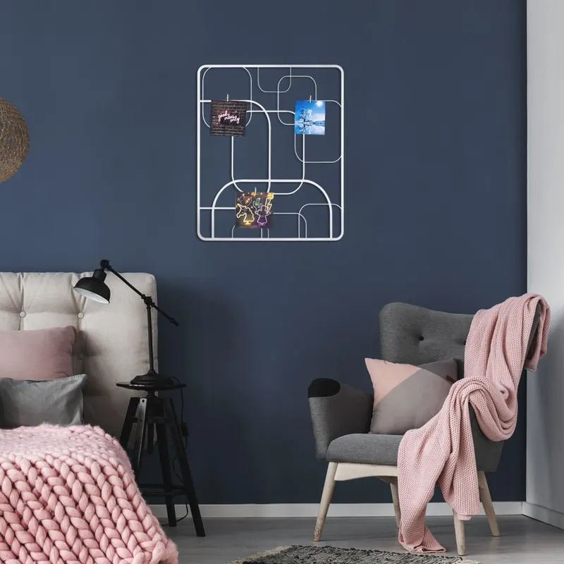 Decoratiune de perete Metal Moodboard 3, Aur, 60x1x50 cm - Argintiu