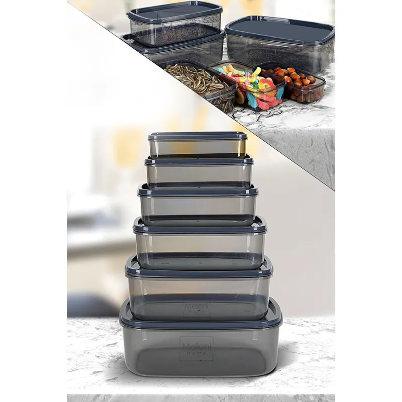 Set cutie de depozitare, Gri, 15x7x4 cm - Gri