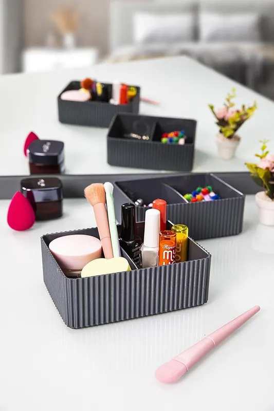 Organizator de machiaj Uray, gri, 16x6x12 cm - Gri