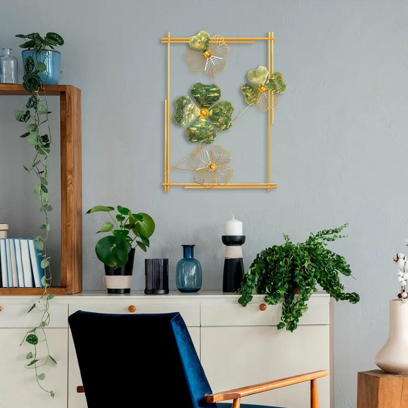 Decoratiune de perete Metal Shannan, Verde, 70x5x50 cm - Verde