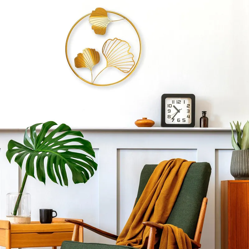 Accesoriu metal decorativ de perete Zigong, Aur, 5x40x40 cm - Auriu