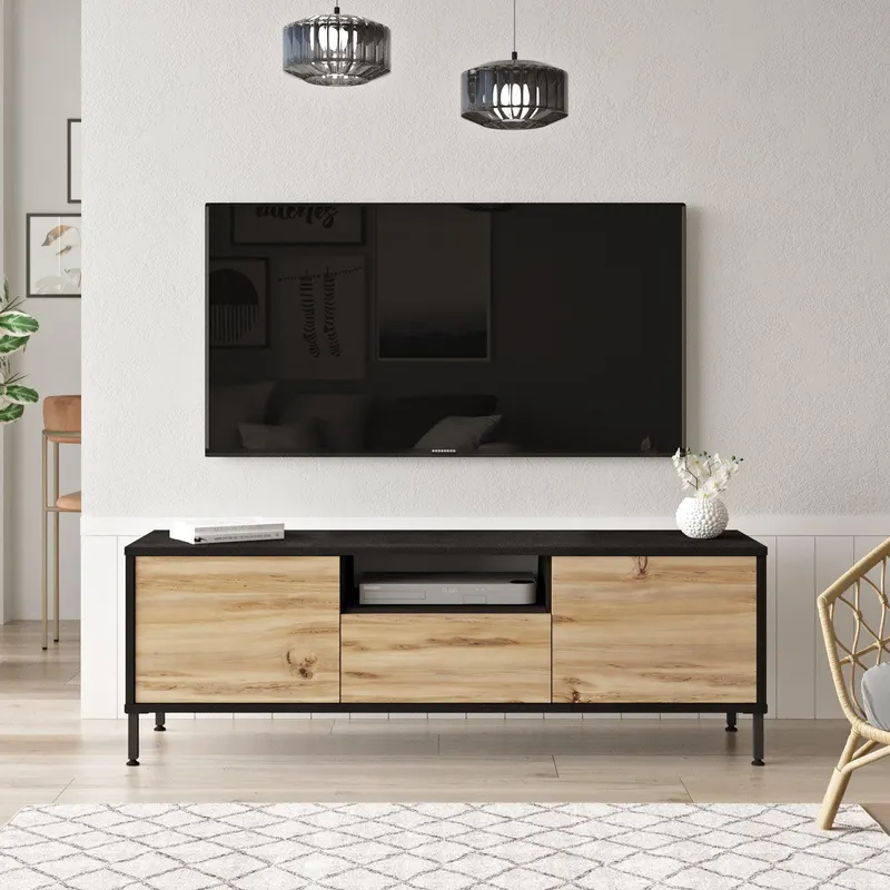 Comoda TV Blingt, 140x47x36 cm - Stejar