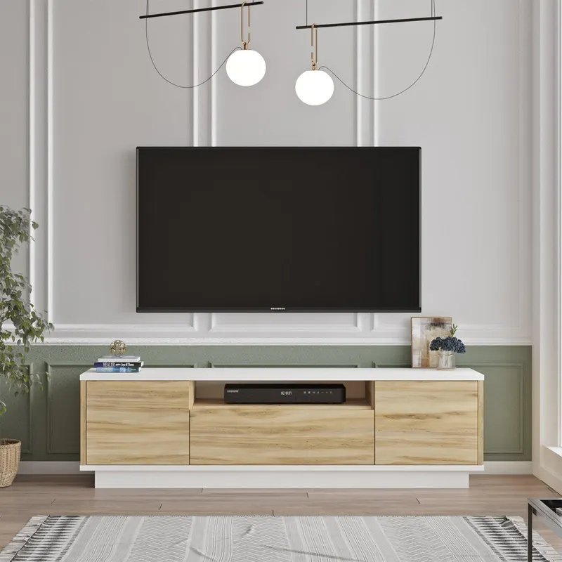 Comoda TV Tevesa, 140x40x36 cm - Alb