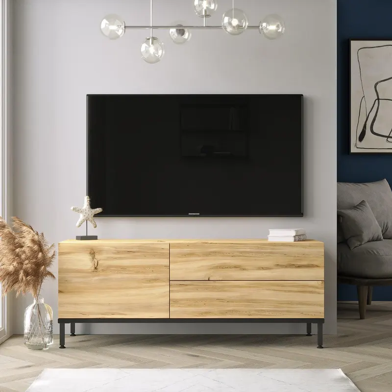 Comoda TV Favel, Stejar, 120x47x36 cm - Stejar