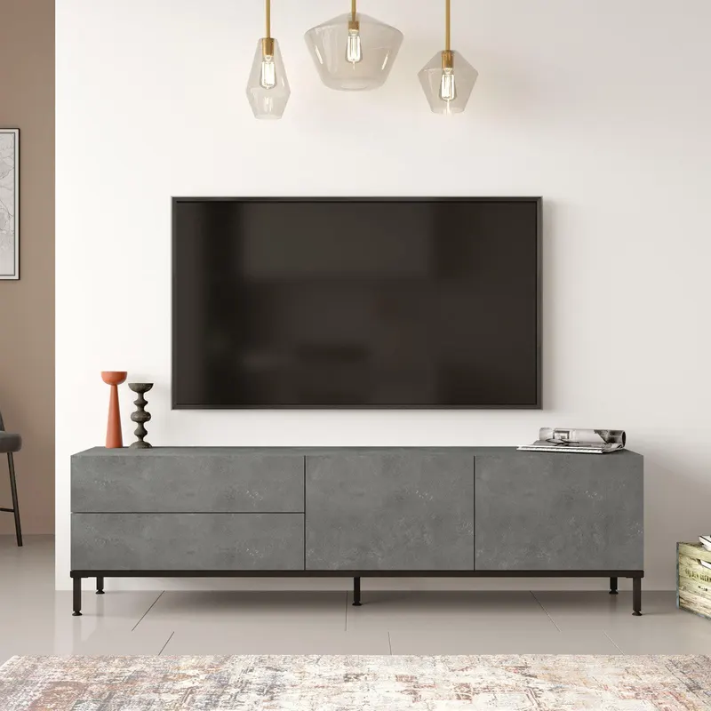 COMODA TV LV6 - RL, Argint, 170x46x36 cm - Multicolor