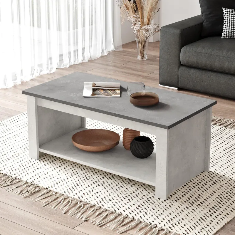 Masuta de cafea Eosia, Argint, 100x42x50 cm - Multicolor