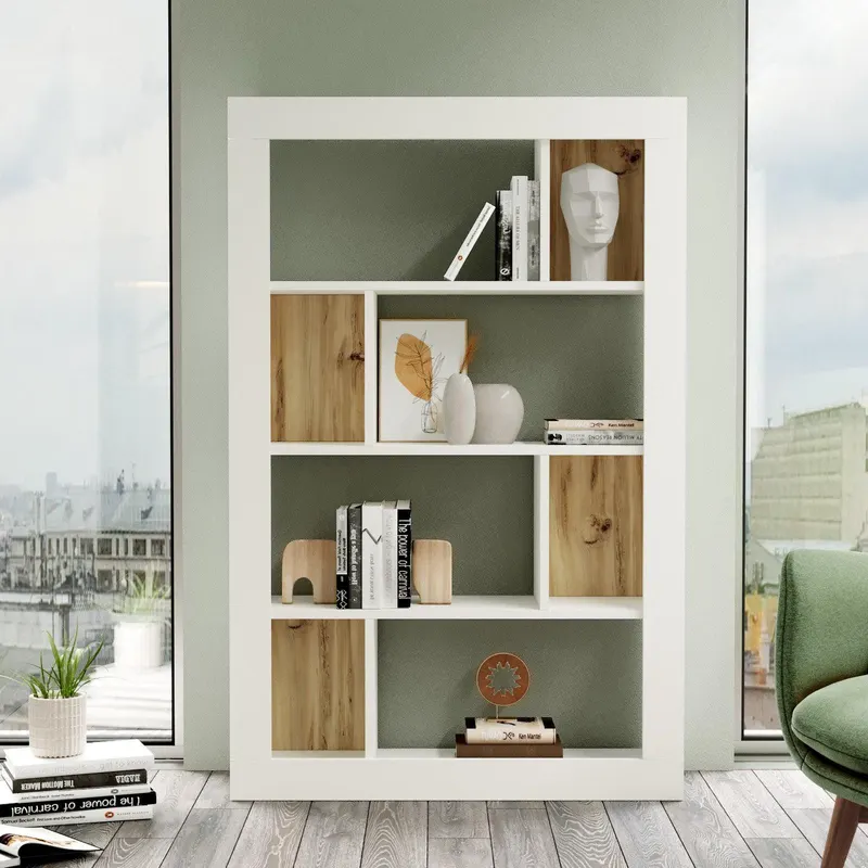 Biblioteca Litzo, Stejar, 95x146x28 cm - Stejar