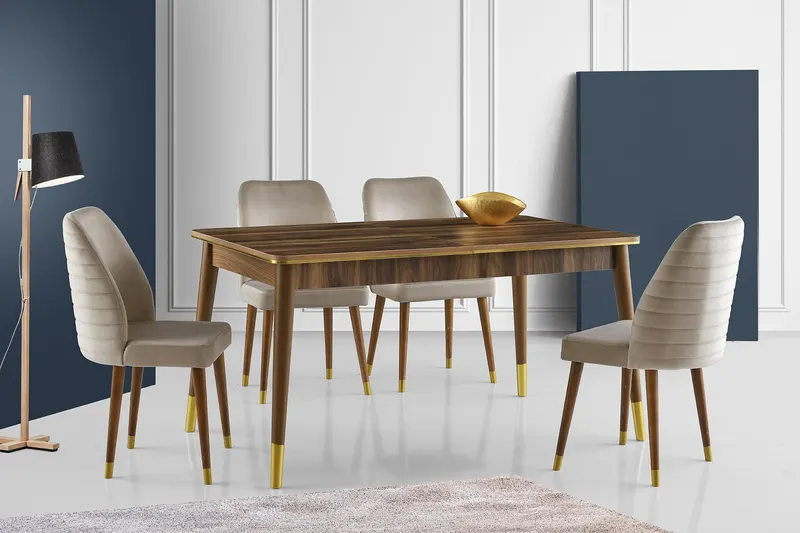 Masă Flora Dining Table, Negru, 146x78x90 cm - arsiv2