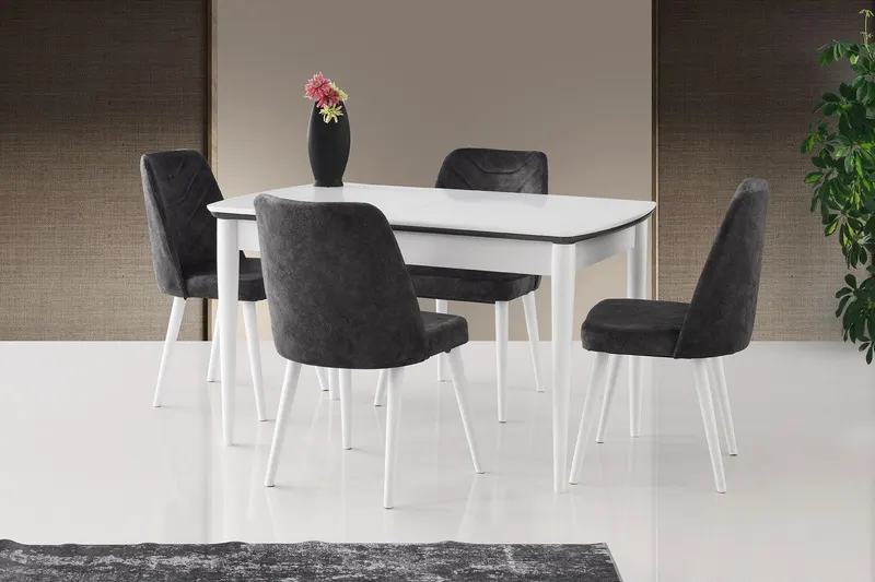 Masă Vega Dining Table, Alb, 80x75x130 cm - Alb