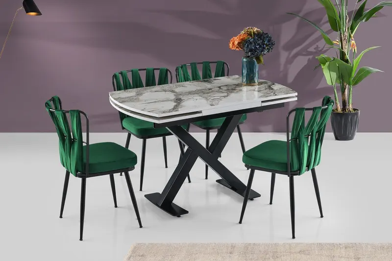 Masă Viva Dining Table, Alb, 80x75x120 cm - Multicolor