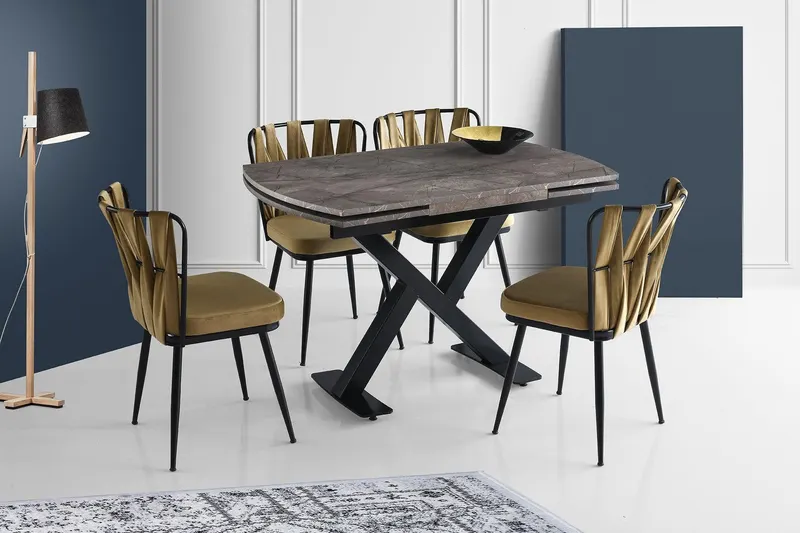 Masă Viva Dining Table, Alb, 80x75x120 cm - Maro