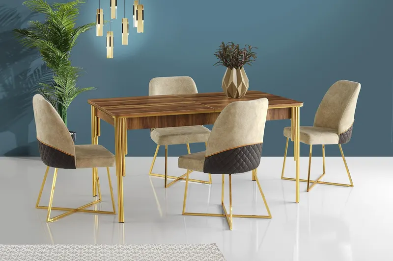 Masă Damla Dining Table, Negru, 144x90x78 cm - arsiv