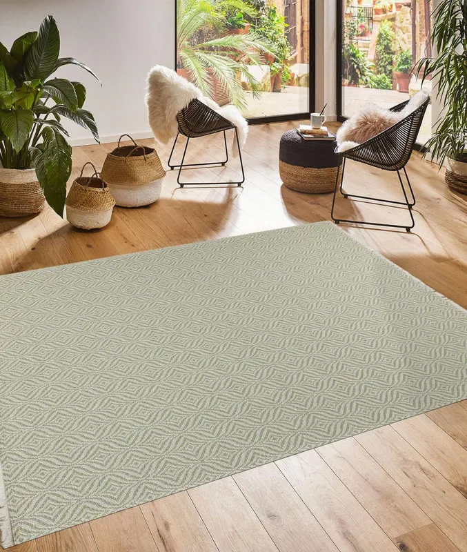 Covor de living / dormitor 21403A, Verde - Verde