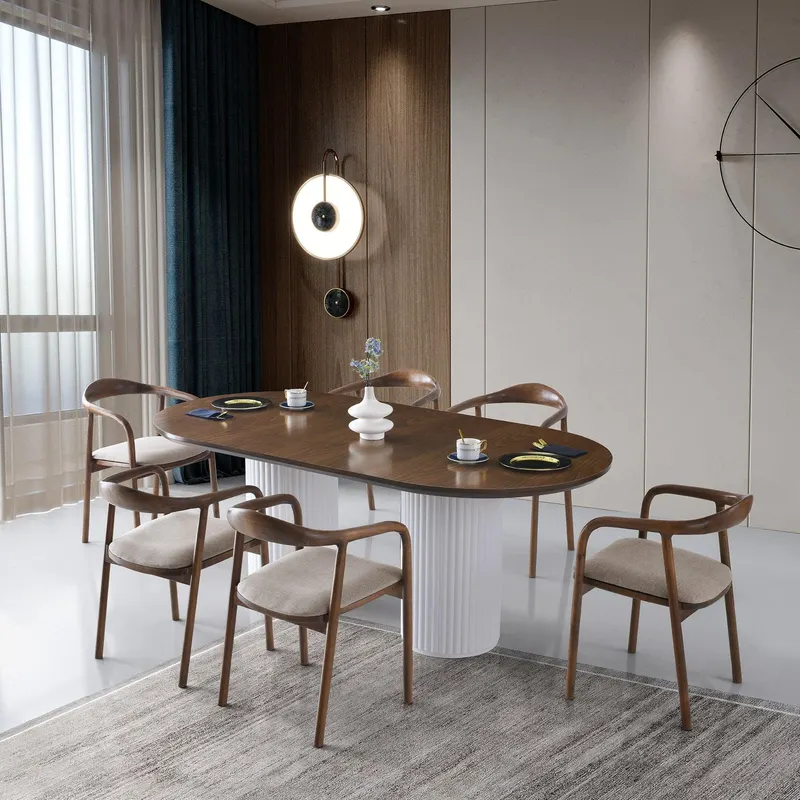 Masa Bucatarie MDF Oval Elegant,  200 X 77 X 100 Cm - arsiv4
