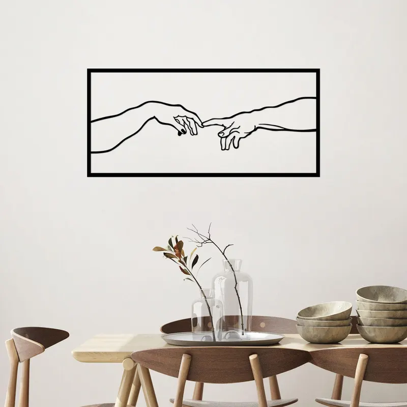 Decoratiune de perete Metal Creazione Di Adamo, Negru, 31x1x66 cm - Negru