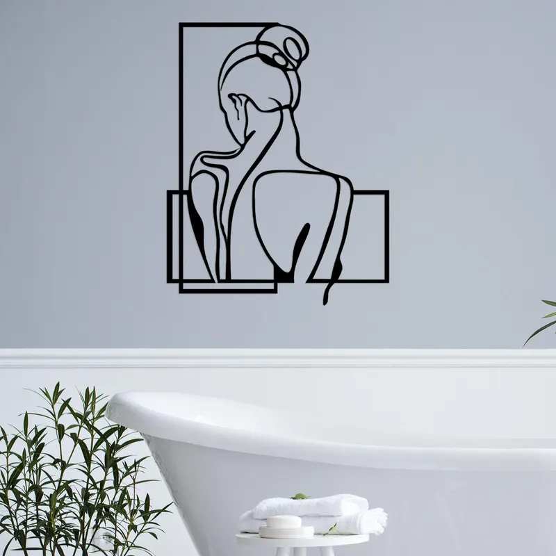 Decoratiune de perete Metal Backround, Negru, 73x1x57 cm - Negru