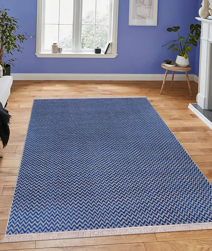 ⁠Covor de hol / bucatarie Mousse - Multicolor / Albastru marin
