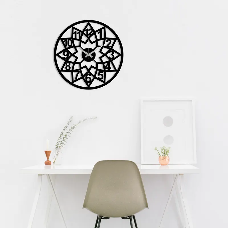 Ceas de perete Metal Wall Clock 20, Negru, 48x1x48 cm - Negru