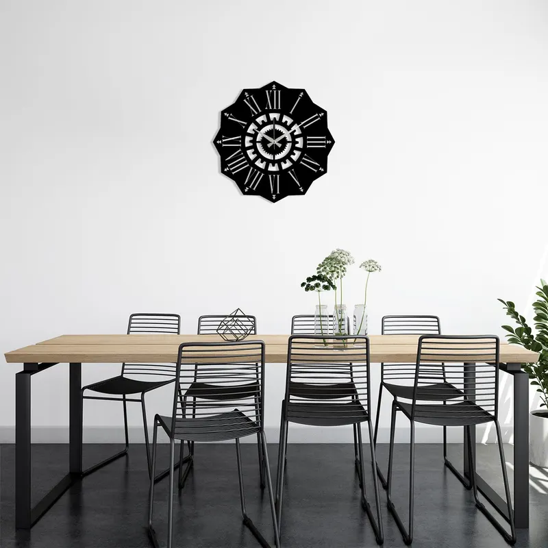 Ceas de perete Metal Wall Clock 25, Negru, 48x1x48 cm - Negru