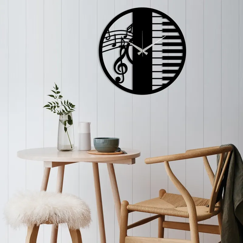 Ceas de perete Metal Wall Clock 29 - Black, Negru, 48x1x48 cm - Negru